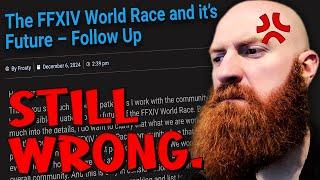 Frosty's New Post about FFXIV World Race is Much Better BUT I still Disagree...