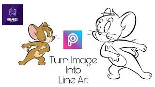 Turn Image into line Art/Outline Image - Using PicsArt || Graphics Designer