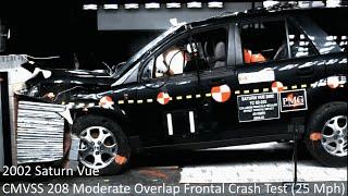 2002 Saturn Vue CMVSS 208 Moderate Overlap Frontal Crash Test (25 Mph)