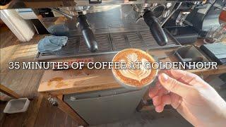 POV- Barista works at golden hour ️