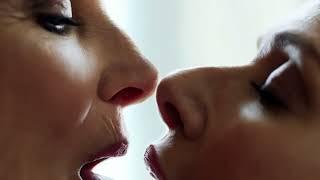 A kiss between two mature women in a long-term lesbian marriage #lgbt