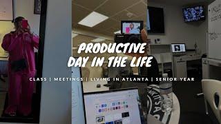 REALISTIC* PRODUCTIVE DAY* COLLEGE VLOG !: senior year, chit-chat, meetings, classes