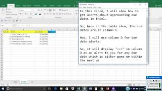 Get alerts about approaching due dates in Excel