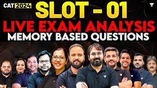 CAT 2024 Slot 1 Paper Analysis || LIVE Detailed Analysis with Memory Based Questions ️