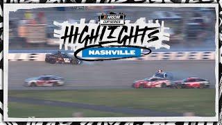 Four-wide racing in NASCAR Overtime leads to Nashville pileup