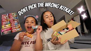 DONT PICK THE WRONG KITKAT!! trying japanese kitkats challenge with my sister