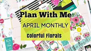 PLAN WITH ME | APRIL MONTHLY | COLORFUL FLORALS | PLANNER COLLAB @lacasadenatasha