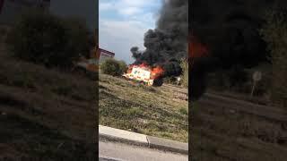 Incendio de una ambulancia Tenorio en Móstoles