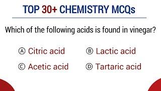 Top 30 chemistry MCQs | chemistry Mcq for entry test with answers