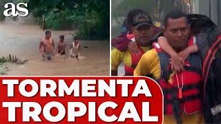 La TORMENTA TROPICAL 'SARAH' toca tierra en HONDURAS con FUERTES LLUVIAS e INUNDACIONES