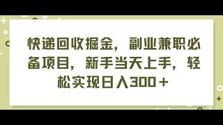 0162【副业项目详解】快递回收掘金，副业兼职必备项目，新手当天上手，轻松实现日入300＋#互联网赚钱#互联网创业#网络赚钱#赚钱#创业#创业项目#互联网项目#副业巴士#fuyebus