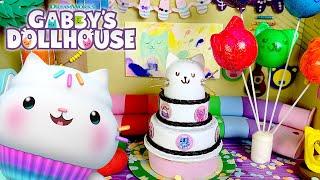 Crafting a Mini Cat Party in Gabby's Dollhouse! (DIY Kitty Cat Cake) | GABBY'S DOLLHOUSE