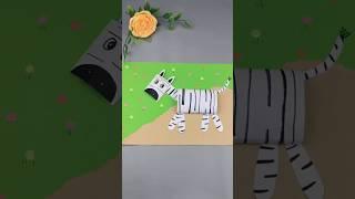 Adorable Hand-Painted Zebra: Perfect for Parent-Child Crafting!#ParentChildHandicraft