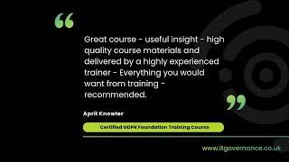 Data protection training courses - customer quotes