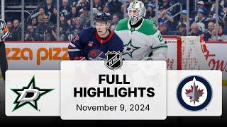 NHL Highlights | Stars vs. Jets - November 09, 2024