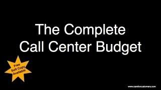 Call Centre Budget - Complete List of Items for Your Budget