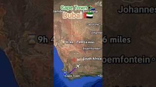 Cape Town  to Dubai  flight route #shorts #ytshortsindia