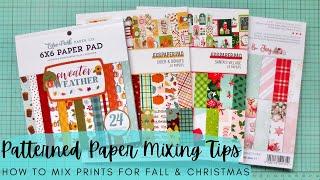 Patterned Paper Mixing Tips | How to Mix Prints for Fall and Christmas | Card Making Basics