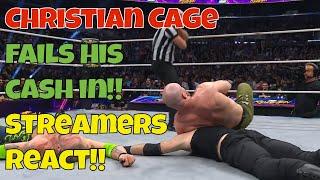 Streamers React! Christian Cage fails his cash in!! #aew #aewrevolution #ppv