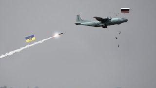 Scary Moment! Transport aircraft Antonov An-12 of the Russian Air Force was hit by Ukrainian missile