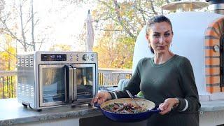 Oven Roasted Eggplants and Meatballs | Midea Flexify French Door Oven Air Fryer | Heghineh