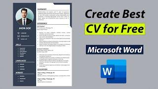 Create Best CV for Free in MS Word | Best CV Format 2025