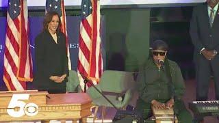 Stevie Wonder serenades Harris, Trump works at McDonald's while on the campaign trail