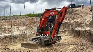 How to put the the track back on a mini excavator without any tools