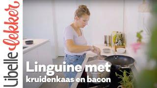 Klaar in 30 minuten: linguine met kruidenkaas en bacon