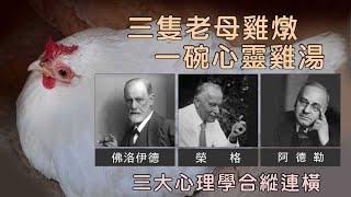 阿德勒的課題分離和被討厭的勇氣，挑戰潛意識、共時性(集體潛意識)。佛洛伊德、榮格、阿德勒三大心理學宗師:，合縱連橫，一次搞定，就像三隻老母雞，燉一碗心靈雞湯，精神分析學 Psychoanalysis。