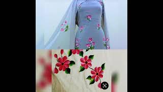 Paint Wale Suit Design || Latest Hand Painted Suit Design || Punjbai Suit #painting