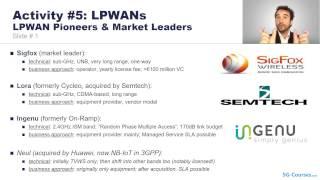 IoT in 5G Course - LPWAN Pioneers and Market Leaders - Sigfox, Lora, Ingenu, NB-IoT