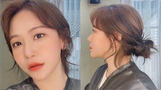 Shin Se-kyung's Makeup Artist Does My Makeup (HOW TO GROOM & SHAPE YOUR EYEBROWS, low bun styling)