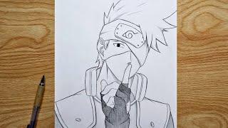 How to draw Kakashi from Naruto | Kakashi Hatake step by step | easy tutorial