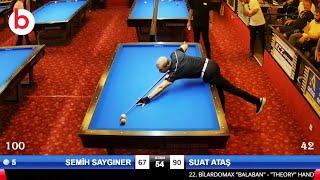 SEMİH SAYGINER vs SUAT ATAŞ | 22.BİLARDOMAX BALABAN-THEORY HANDICAP 3 Cushion Billiards LEAGUE