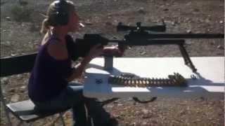 Blonde Vs 50 Cal.  50 Cal wins!!