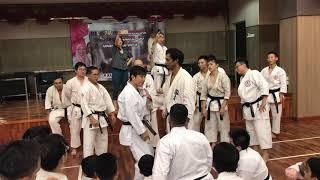 Budo karate part 5 : Heian Sandan step 1 bunkai - Naka Sensei, JKA Malaysia Gashukku 2019