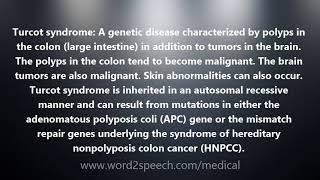 Turcot syndrome - Medical Definition and Pronunciation