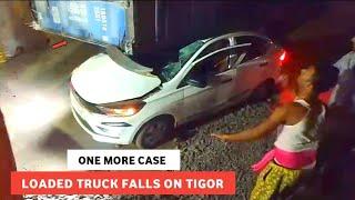 THIS IS VERY SERIOUS  CONTAINER TRUCK FALL ON TATA TIGOR @NitinGadkariOfficial PLEASE TAKE ACTION