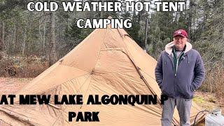 Cold Weather Hot Tent Camp At Mew Lake Algonquin Park. Hot stove,food, fun