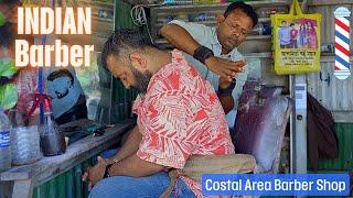 Head Massage Back Massage Neck Crack by Costal Side Indian barber - ASMR Best Massage Therapy