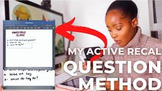 How to make Questions for ACTIVE RECALL study method - With Live Study With Me Example.