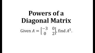 Powers of a Diagonal Matrix