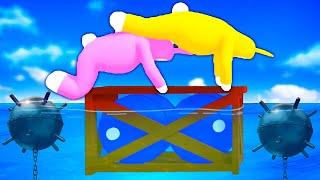 Building a RAFT to Cross a Minefield - Super Bunny Man (Funny Moments)