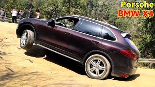 Chinese 4X4 off-road: Porsche VS BMW X4, strong off-road capability! #offroad #bmw #porsche #honda