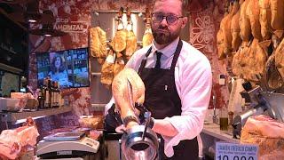 Spanish Ham carving master/짜지않고 달달한 이베리코 하몽 맛보기/Comida callejera, Granada