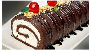 کیک  رولت یخچالی  با بیسکویت ـــ Delicious frozen roll cake