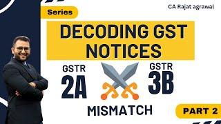 Decoding GST Notices with CA Rajat Agrawal | Part 2 : GSTR 2A vs GSTR 3B vs Books Mismatches