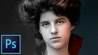 Traditional Portrait of a Teenager (C1902) Photoshop Colourisation