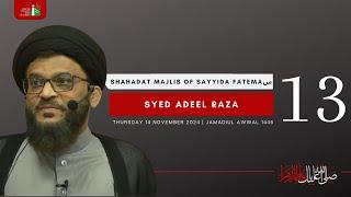 13th Night Of Jamadiul Awwal 1446 | Syed Adeel Raza | Shahadat Majlis Of Sayyida Fatema | 14/11/2024